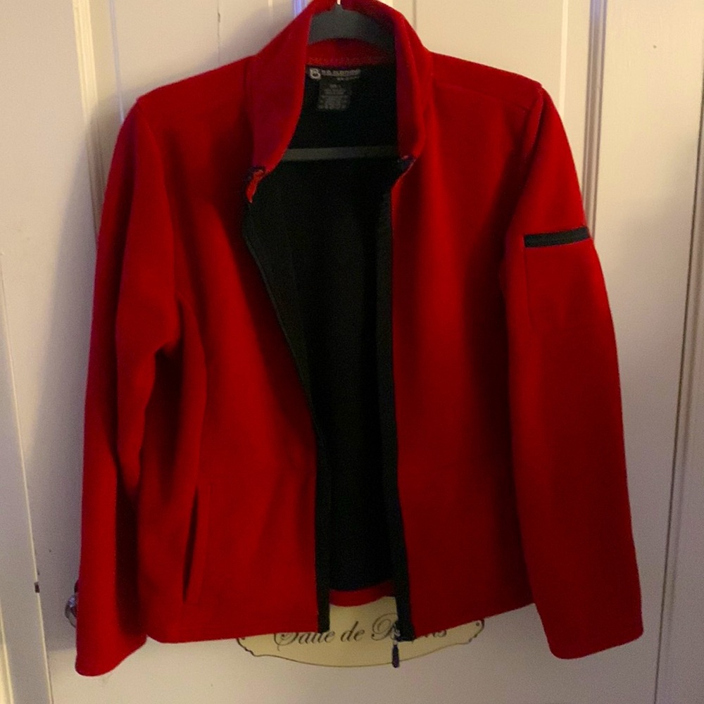 Red/black fleece full zip